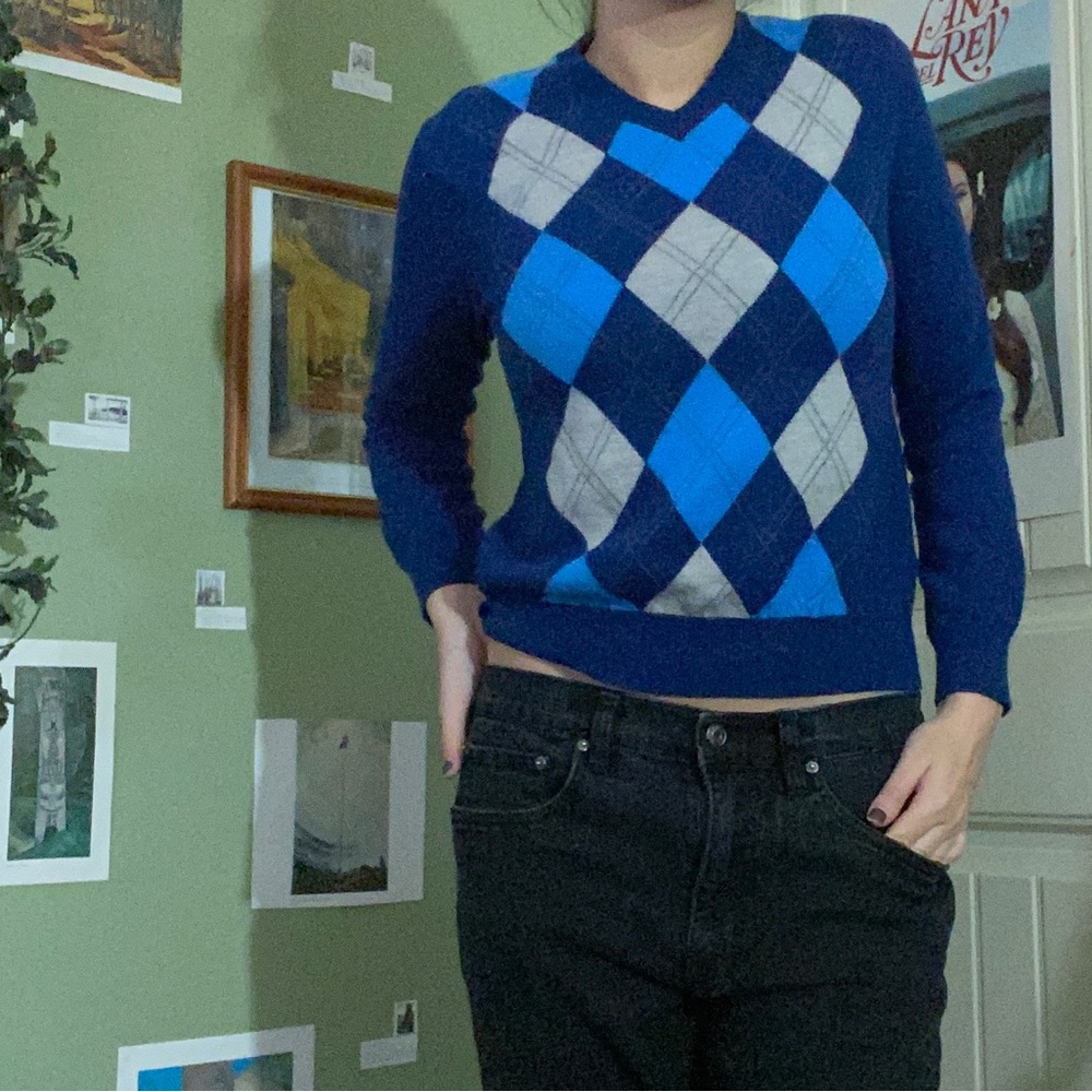 Blue Argyle Sweater Vest